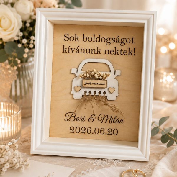 Nászajándék, pénzátadó képkeret